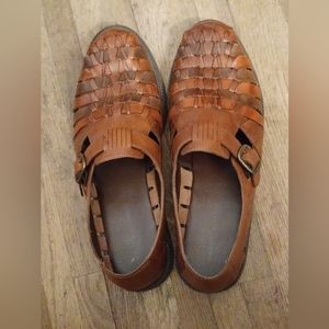 Men's Woven Tri color Leather Sandals